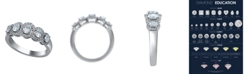 Macy's Graduating Five Stone Oval & Round Diamond (1 ct. t.w.)  Halo Ring in 14K White Gold